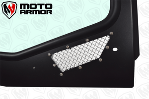 Full glass windshield with vented flaps, black aluminum frame, and manual wiper for Kawasaki KRX 1000 UTV, fits 2020–2025