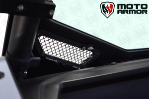 Full glass windshield with vented flaps, black aluminum frame, and manual wiper for Kawasaki KRX 1000 UTV, fits 2020–2025
