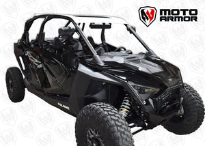 White powder-coated aluminum roof with sunroof for Polaris RZR PRO XP 4 and Turbo R 4, includes spoiler and drip edge for full protection