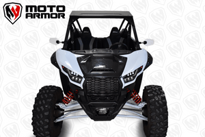 Moto Armor aluminum roof with tinted polycarbonate sunroof and rear spoiler for Kawasaki KRX 1000 UTV, fits 2018–2024 models