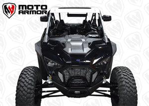 White powder-coated aluminum roof with sunroof for Polaris RZR PRO XP 4 and Turbo R 4, includes spoiler and drip edge for full protection