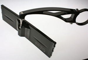 Axia Alloys 9 inch panoramic rearview mirror with 6 inch long arm showing low-distortion view for UTV off-road vehicles.