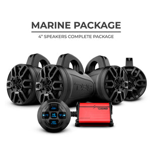 DS18 MP4 4" Wakeboard Tower Speaker Package w/ Amp - Dunes 2 Dezert SXS