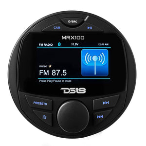 Marine and Powersports Headunit 3" Color TFT screen , 2 Zones, 4 volts Output, BT, RDS 4 X 50 Watts - Dunes 2 Dezert SXS