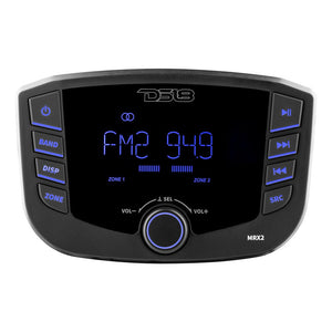 Marine and Powersports Headunit 3" LCD screen , 2 Zones, 4 volts Output, BT, RDS 4X50 Watts - Dunes 2 Dezert SXS