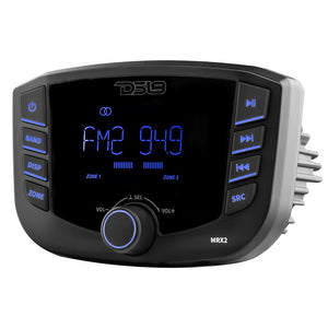 Marine and Powersports Headunit 3" LCD screen , 2 Zones, 4 volts Output, BT, RDS 4X50 Watts - Dunes 2 Dezert SXS