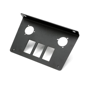 Rugged Radios Teryx H2 jack mount lower panel with two flush headset jack mounts and three switch holes