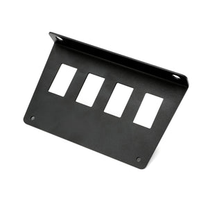 Rugged Radios Kawasaki Teryx H2 rocker switch lower accessory panel with five switch holes and 12V plug slot