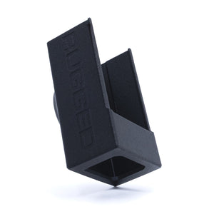 Rugged Radios 242 intercom held in the RAM mount case with controls exposed for easy access while driving