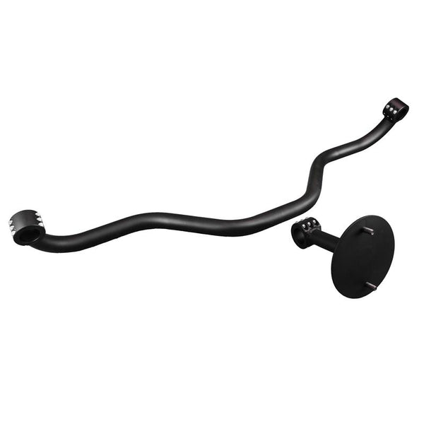 Steel above-the-roof spare tire mount for Can-Am Maverick X3, textured black powder coat, fits stock front wheel and tire