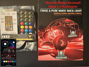 Rosewell X-2 Billet Rock Lights – 8-Pack Kit | Marshin Whips - Dunes 2 Dezert SXS