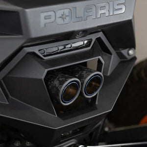 RPM Carbon Dual Exhaust Tips – Polaris Pro R Mufflers - Dunes 2 Dezert SXS