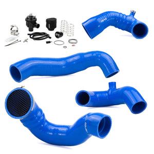 Complete RPM silicone upgrade kit for Maverick R with intake tubes, BOV, debris cage, and pre-filter. Boost-ready and wire-reinforced.