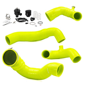 Complete RPM silicone upgrade kit for Maverick R with intake tubes, BOV, debris cage, and pre-filter. Boost-ready and wire-reinforced.