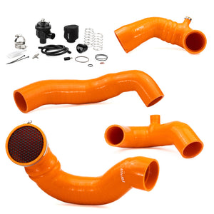Complete RPM silicone upgrade kit for Maverick R with intake tubes, BOV, debris cage, and pre-filter. Boost-ready and wire-reinforced.