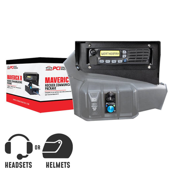 PCI Maverick R Rocker Intercom & Radio Kit with Bluetooth and PTT radio for seamless UTV voice, music, and group communication in one compact package.