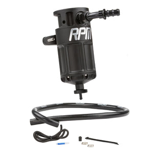 RPM Powersports Can-Am Maverick R 4-stage billet oil catch can kit with all included components