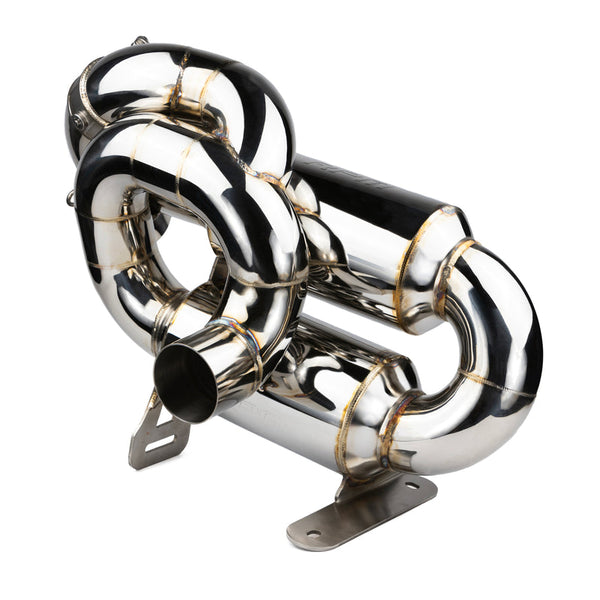 RPM Maverick R E-Valve 3-inch stainless sport muffler with electronic valve for switchable exhaust modes and OEM tip compatibility