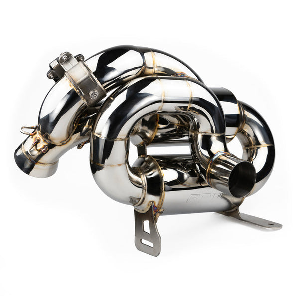 RPM Maverick R E-Valve 3-inch stainless sport muffler with electronic valve for switchable exhaust modes and OEM tip compatibility