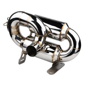 RPM slip-on 3" sport muffler for Can-Am Maverick R, TIG welded stainless steel, fits all 2 and 4 seat Maverick R models