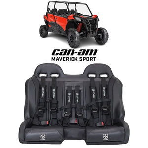 Maverick Sport MAX Front Bench Seat w/ Harnesses - Dunes 2 Dezert SXS