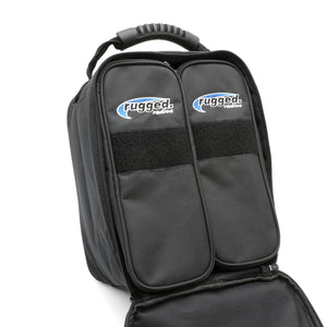 Rugged Radios CUBE 2 narrow gear cube with embroidered logo and hook and loop patch strip for labeling