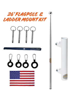 Telescoping Flagpole w/ Ladder Mount Kit - Dunes 2 Dezert SXS