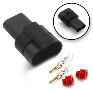 Rugged Radios waterproof male power plug connector kit with rubber ring, wire plugs and male wire pins