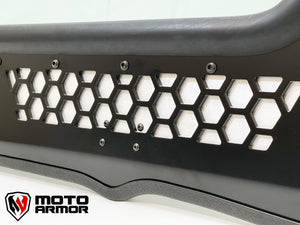 Full Moto Armor glass windshield with dual vents, black aluminum frame, and manual wiper for Polaris RZR PRO XP, Turbo R, Pro R 2-seat UTVs