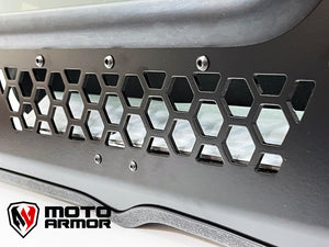 Full Moto Armor glass windshield with dual vents, black aluminum frame, and manual wiper for Polaris RZR PRO XP, Turbo R, Pro R 2-seat UTVs