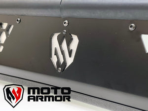 Full Moto Armor glass windshield with dual vents, black aluminum frame, and manual wiper for Polaris RZR PRO XP, Turbo R, Pro R 2-seat UTVs