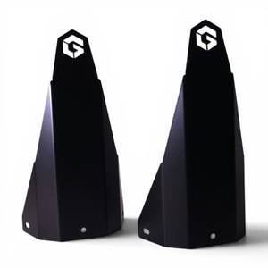 Geiser Performance Polaris RZR Turbo R Pro R aluminum shock guards in black