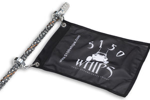 5150 187 Platinum LED whip, Platinum top cap and swivel with black 5150 flag