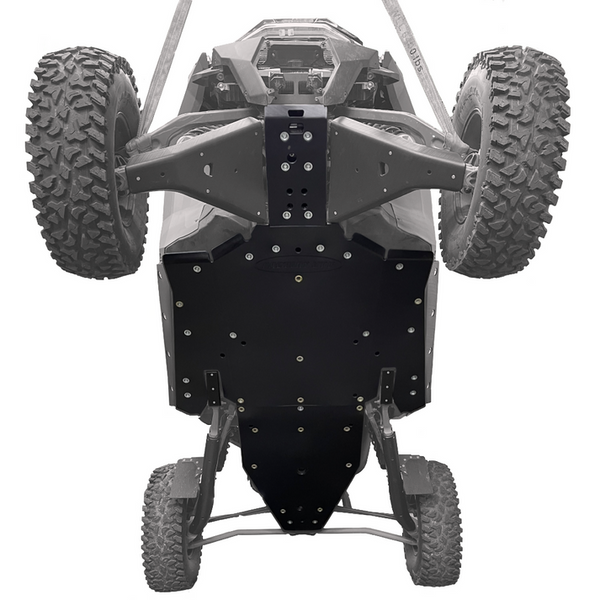Polaris RZR Turbo R and Pro S UHMW skid plate provides durable, race-tested protection for undercarriage and critical vehicle components.