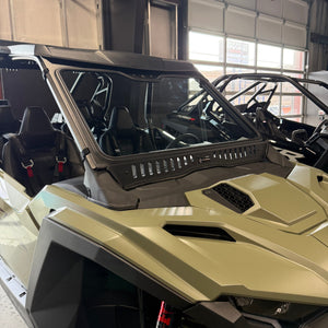 Bent Metal Off-Road Polaris RZR Pro XP Pro S 2025+ glass windshield showing clear, durable off-road protective glass for side view.