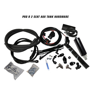 4-gallon RPM auxiliary fuel tank for 2-seat RZR Pro R, heavy-duty aluminum build with plug-and-play install and rollover-safe design.