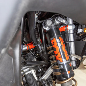 Second installed view of RPM Pro R silicone coolant hoses