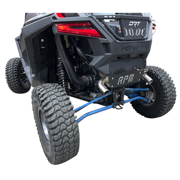 RPM E-Valve dual tip muffler for 2020–2025 RZR PRO XP and Turbo R, adjustable exhaust tone, plug-and-play install