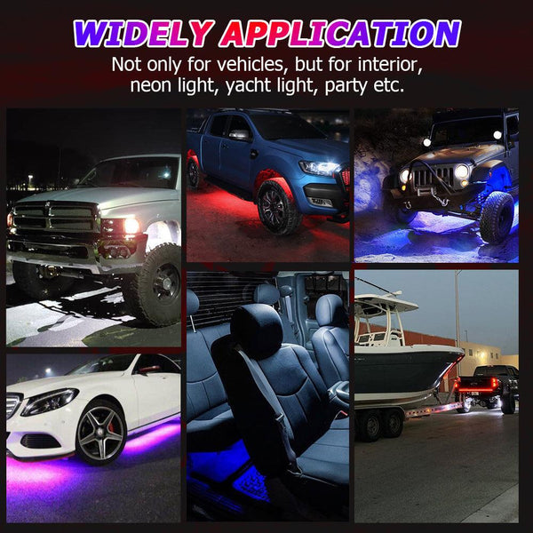 Magic Dream Color RGB LED Rock Lights Kit with Bluetooth APP Control, Multicolor Chasing Neon Underglow Lights for ATV UTV - Dunes 2 Dezert SXS