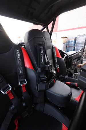UTV Mountain Accessories Polaris RZR 1000 rear bump seat for 2024-2025 models, shown installed inside the vehicle.