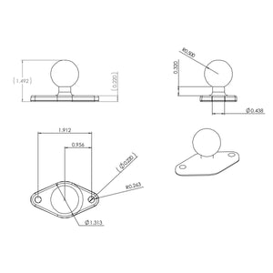 RAM Diamond Ball Base - B Size - Dunes 2 Dezert SXS