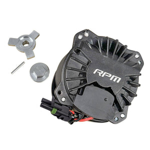 RPM MAX-CFM Brushless Radiator Fan Motor Upgrade for Can-Am X3 – increased airflow, heat sink motor, and soft-start brushless reliability.