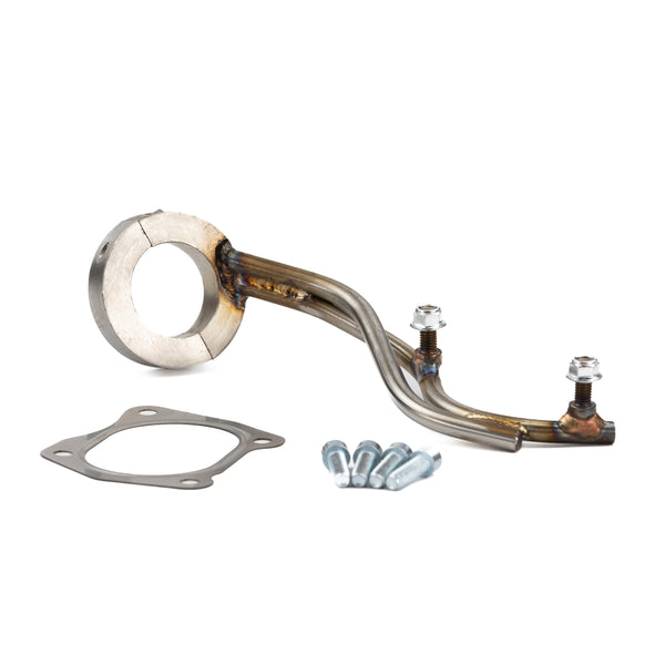 RPM 3-inch stainless steel full exhaust for RZR Turbo, with 12" muffler, dual O2 ports, and sporty turbo whistle tone.