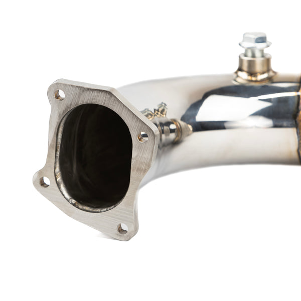 RPM 3-inch stainless steel full exhaust for RZR Turbo, with 12" muffler, dual O2 ports, and sporty turbo whistle tone.