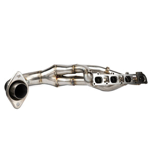 RPM Pro R Big Core HeadPipe in brushed 304 stainless with dual O2 bungs, OEM heat shield compatibility, and high-flow collectors.
