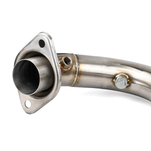 RPM Pro R Big Core HeadPipe in brushed 304 stainless with dual O2 bungs, OEM heat shield compatibility, and high-flow collectors.