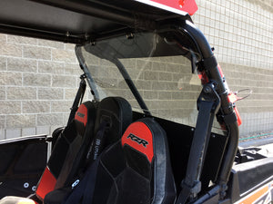Dark tinted polycarbonate rear window for RZR XP 1000 and Turbo models with quick strap install and removable harness access panels