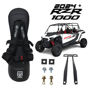Polaris RZR 1000 rear bump seat by UTV Mountain Accessories, designed for 2024-2025 models, featuring durable seat material and mounting hardware.