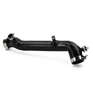 RPM silicone charge tube for Polaris RZR Turbo models – heat-resistant upgrade with boost reference port and stainless clamps.