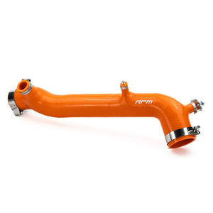 RPM silicone charge tube for Polaris RZR Turbo models – heat-resistant upgrade with boost reference port and stainless clamps.